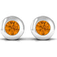 1 Carat Natural Citrine Solitaire Stud Earrings in Bezel Setting