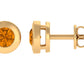 1 Carat Natural Citrine Solitaire Stud Earrings in Bezel Setting