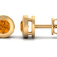 1 Carat Natural Citrine Solitaire Stud Earrings in Bezel Setting