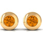 1 Carat Natural Citrine Solitaire Stud Earrings in Bezel Setting