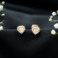 1.5 Carat Natural Ethiopian Opal Heart Earrings with Diamond Halo