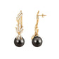 Designer 16 Carat Tahitian Pearl Dangle Earrings with Diamond