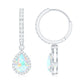 Real 1.4 Carat Ethiopian Opal Teardrop Hoop Earrings with Certificate