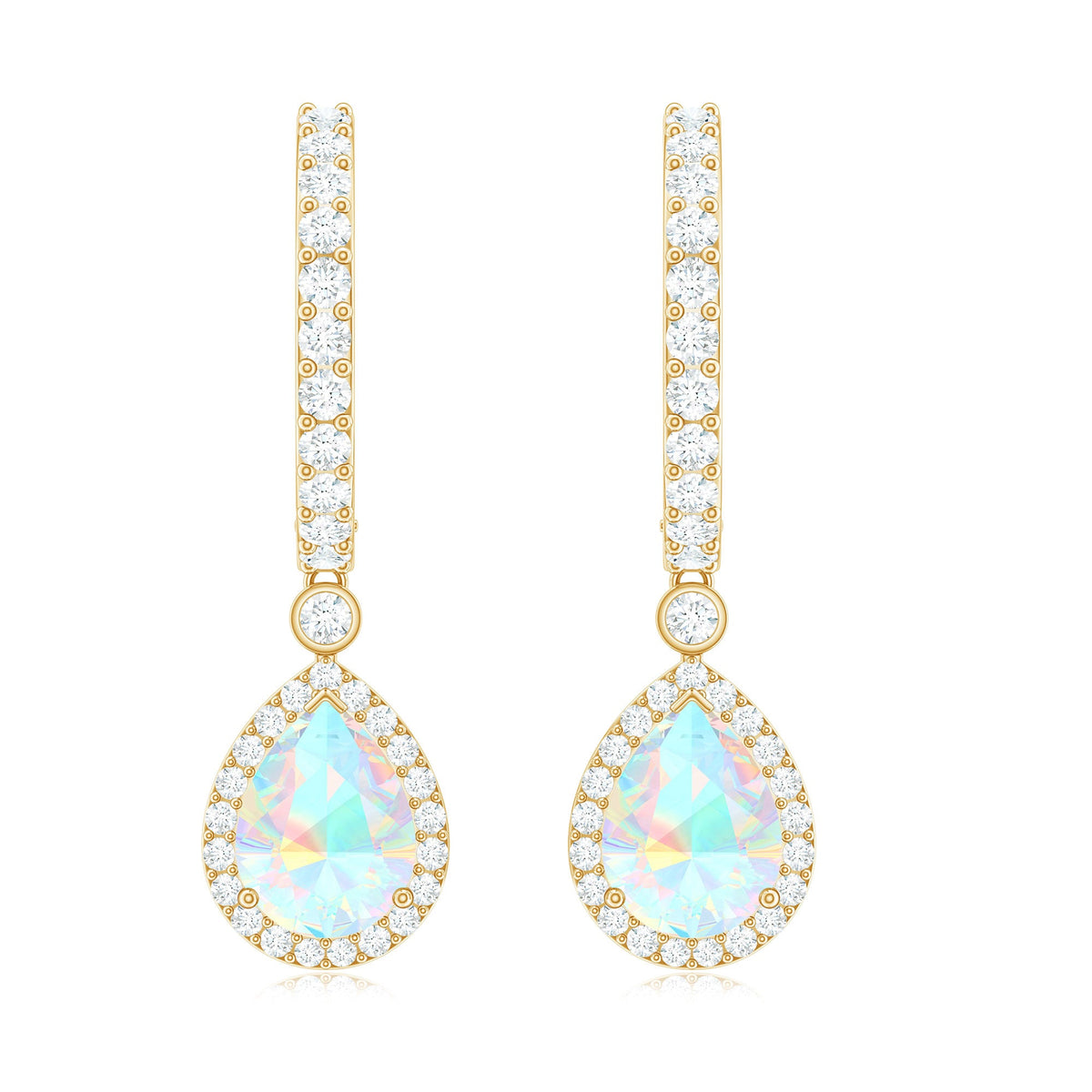 Real 1.4 Carat Ethiopian Opal Teardrop Hoop Earrings with Certificate