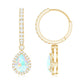 Real 1.4 Carat Ethiopian Opal Teardrop Hoop Earrings with Certificate