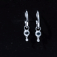 Bezel Set London Blue Topaz and Lab Diamond Hoop Drop Earrings