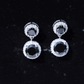 Natural Black Onyx and Moissanite Dangling Earrings