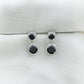 Natural Black Onyx and Moissanite Dangling Earrings
