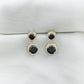 Natural Black Onyx and Moissanite Dangling Earrings