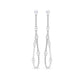 Bezel Set Real Diamond Chain Earrings