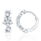 Certified Diamond Flower Hoop Earrings For Women