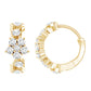 Certified Diamond Flower Hoop Earrings For Women
