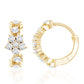 Certified Diamond Flower Hoop Earrings For Women