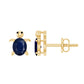 1.2 Carat Oval Cut Blue Sapphire Sea Turtle Earrings