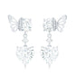 3 Carat Heart Shape Moissanite Drop Earrings with Butterfly