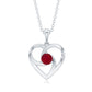 0.25 Carat Round Cut Solitaire Ruby Heart Pendant Necklace