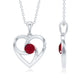 0.25 Carat Round Cut Solitaire Ruby Heart Pendant Necklace
