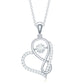 Womens Moissanite Infinity Heart Pendant Necklace With Chain