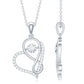 Womens Moissanite Infinity Heart Pendant Necklace With Chain