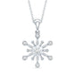 Diamond Snowflake Pendant Necklace for Women