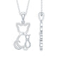 Certified Diamond Kitty Cat Pendant Necklace