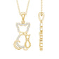 Certified Diamond Kitty Cat Pendant Necklace