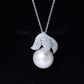 Certified Freshwater Pearl Bridal Necklace with Lab Diamond