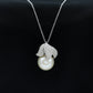 Certified Freshwater Pearl Bridal Necklace with Lab Diamond