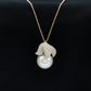 Certified Freshwater Pearl Bridal Necklace with Lab Diamond