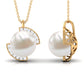 Freshwater Pearl and Diamond Minimal Pendant Necklace