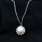 Freshwater Pearl and Moissanite Flower Chain Necklace