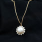 Freshwater Pearl and Moissanite Flower Chain Necklace
