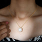 Freshwater Pearl and Moissanite Flower Chain Necklace