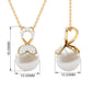 Nature Inspired Freshwater Pearl Drop Pendant Necklace with Diamond