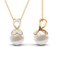 Nature Inspired Freshwater Pearl Drop Pendant Necklace with Diamond