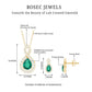 Pear Shaped Lab Created Emerald and Diamond Infinity Jewelry Set