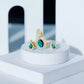 Pear Shaped Lab Created Emerald and Diamond Infinity Jewelry Set