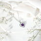 0.9 Carat Amethyst Heart Pendant Necklace with Diamond
