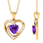 0.9 Carat Amethyst Heart Pendant Necklace with Diamond