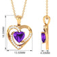 0.9 Carat Amethyst Heart Pendant Necklace with Diamond