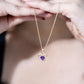 0.9 Carat Amethyst Heart Pendant Necklace with Diamond