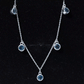 Real London Blue Topaz Station Necklace in Bezel Setting
