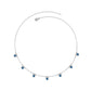 Real London Blue Topaz Station Necklace in Bezel Setting