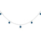 Real London Blue Topaz Station Necklace in Bezel Setting