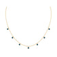 Real London Blue Topaz Station Necklace in Bezel Setting