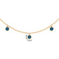 Real London Blue Topaz Station Necklace in Bezel Setting