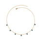 Real London Blue Topaz Station Necklace in Bezel Setting