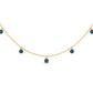 Real London Blue Topaz Station Necklace in Bezel Setting