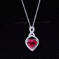 Certified Lab Created Ruby Heart Infinity Necklace With Chain