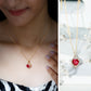 Certified Lab Created Ruby Heart Infinity Necklace With Chain